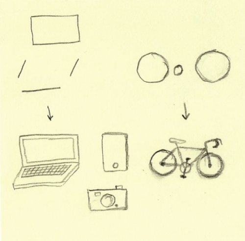 Simple drawing examples of objects.
