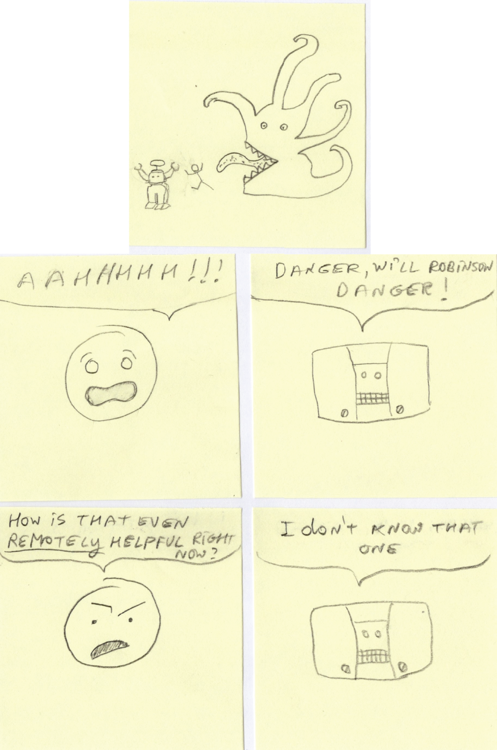 Subject-to-AI transition example with a 'Danger Robot' AI.