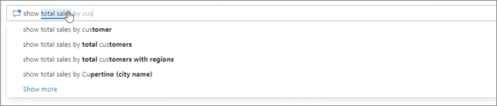 Auto-complete overlay suggestions shown while typing.