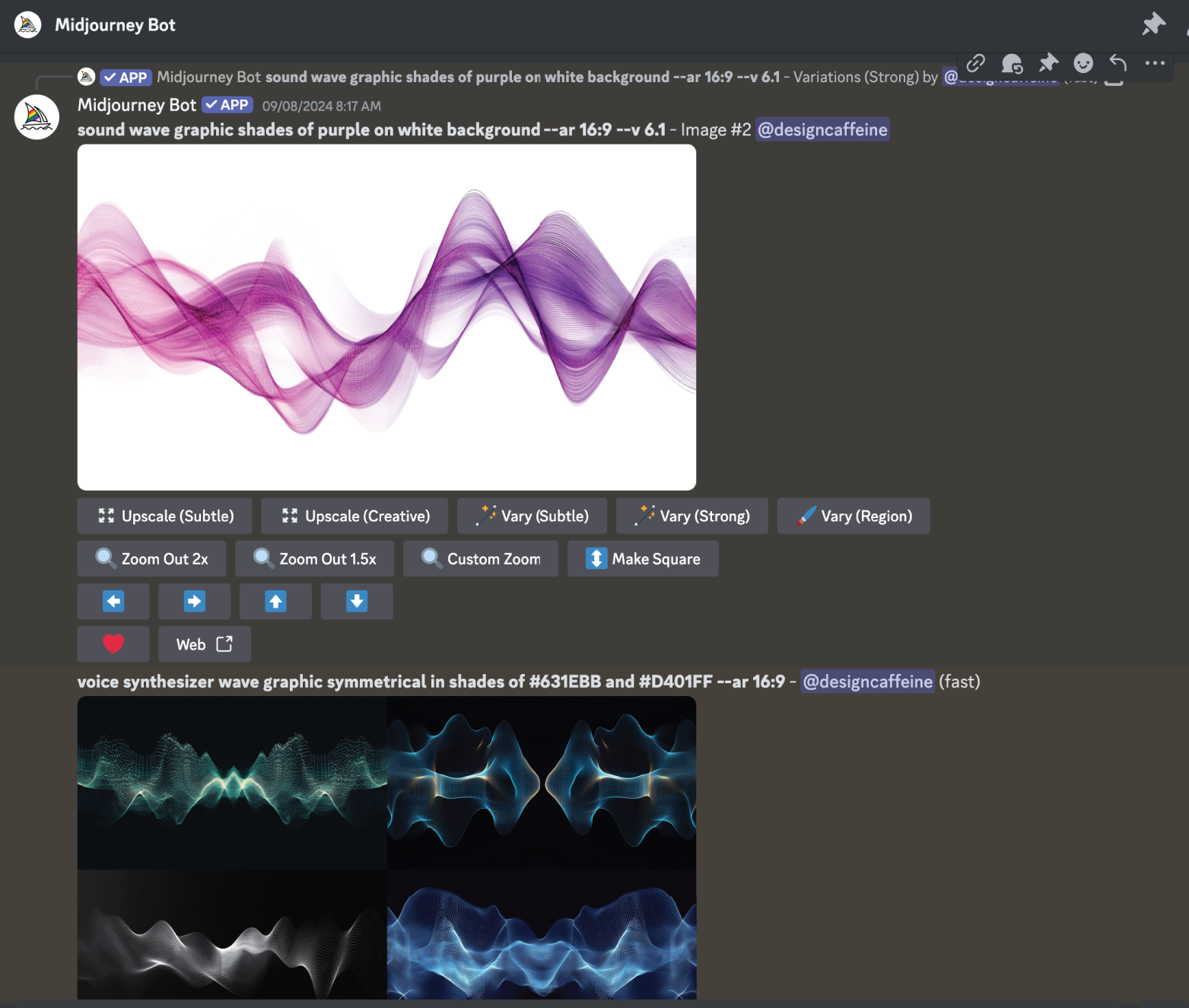 A creative generation UI with one-click regen tweaks for controlled variation.